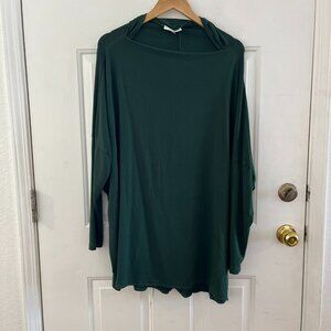 Bryn Walker Woman's Green Dimitri Lagenlook Dolman Sleeve Tunic Sz XL